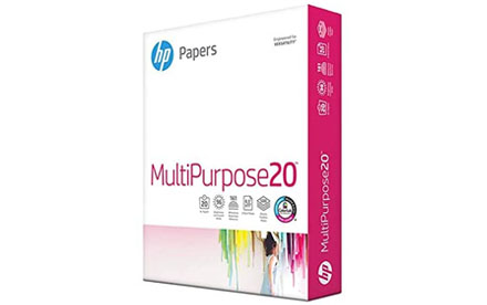 HP Papel de impresora multiusos de 20 libras, 3 fundas de resma, 1500 hojas, 96 brillantes, sin ácidos, diseñado para HP compatible, Blanco 8.5x11