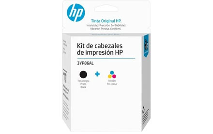 Kit de cabezal HP de impresión GT 3YP86AL, negro/tricolor